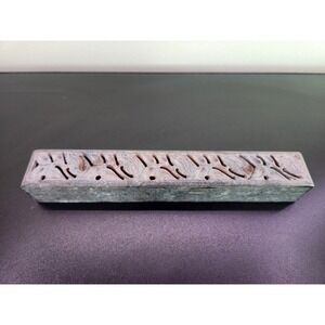 Carved Soapstone Incense Burner Stick Holder Burner  Box With Hinge Lid  10.5"